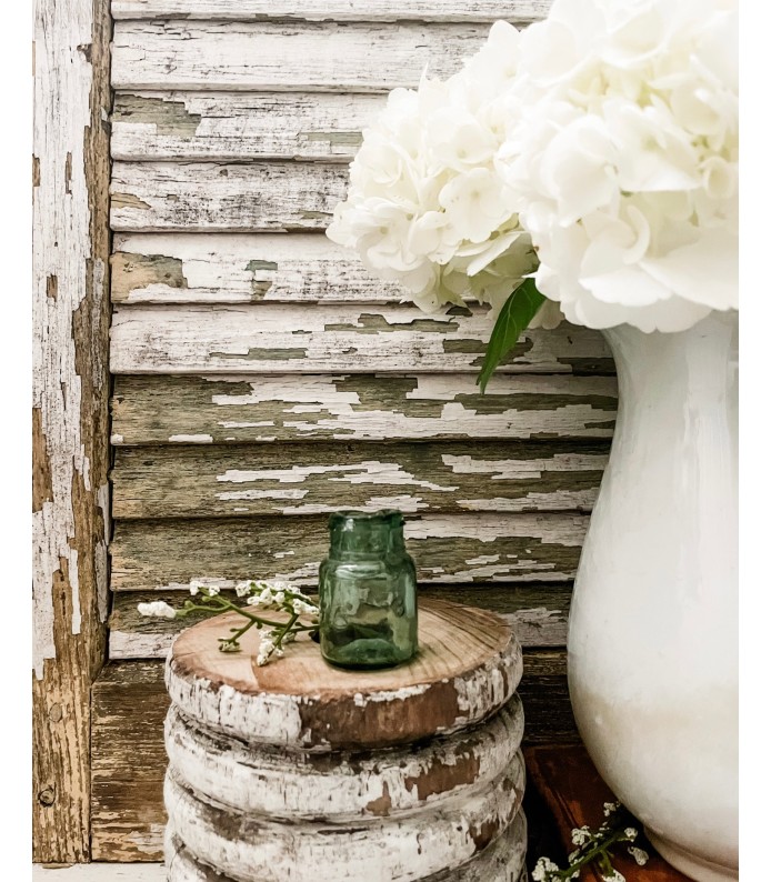 Antique English Rare Green Glass Ink Well - LTD